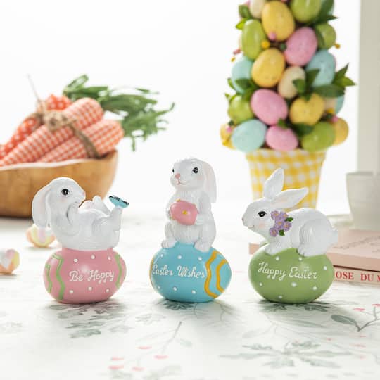 Glitzhome® 4.5" Easter Bunny Table Décor Set